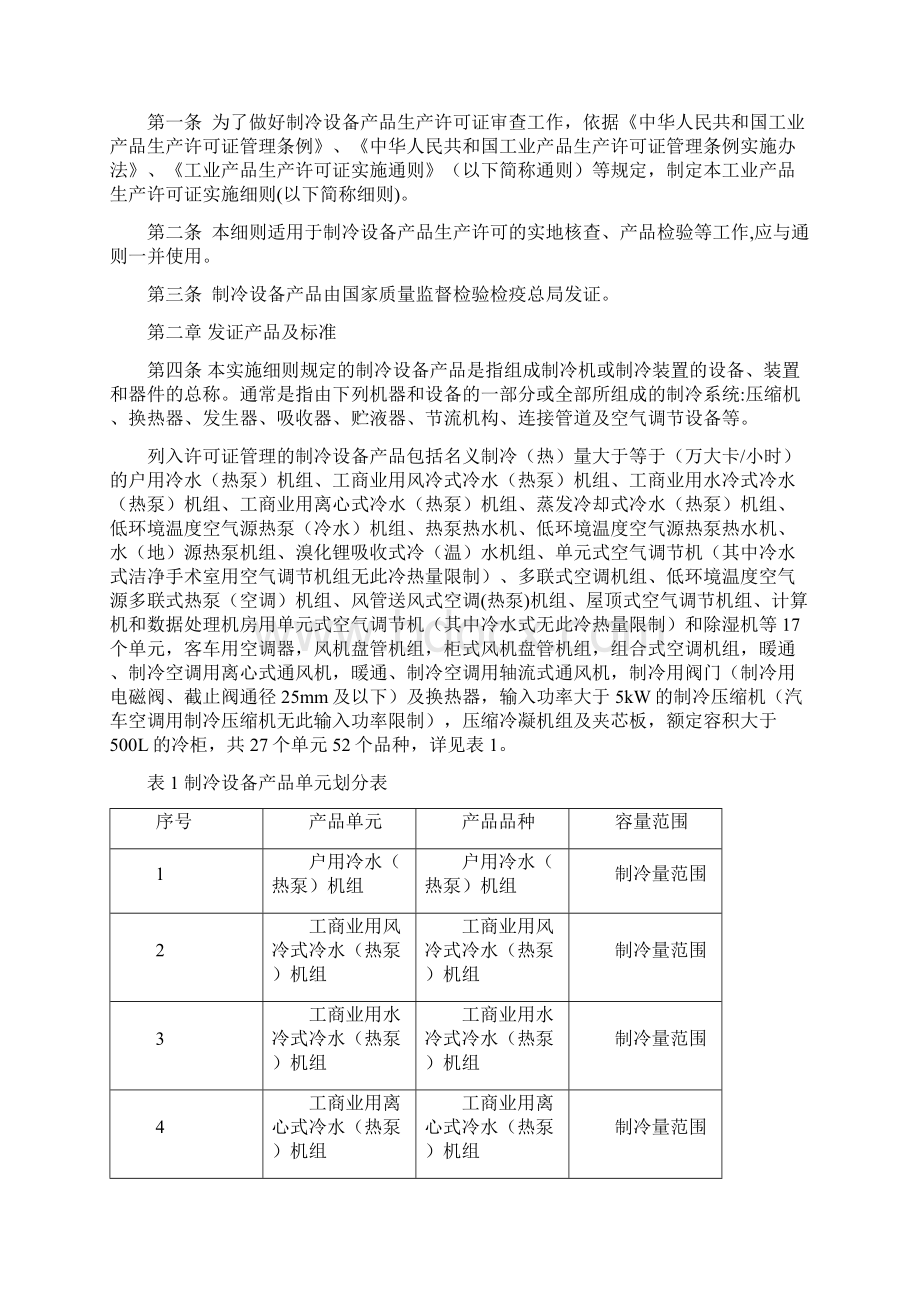 工业产品生产许可证实施细则制冷设备.docx_第2页