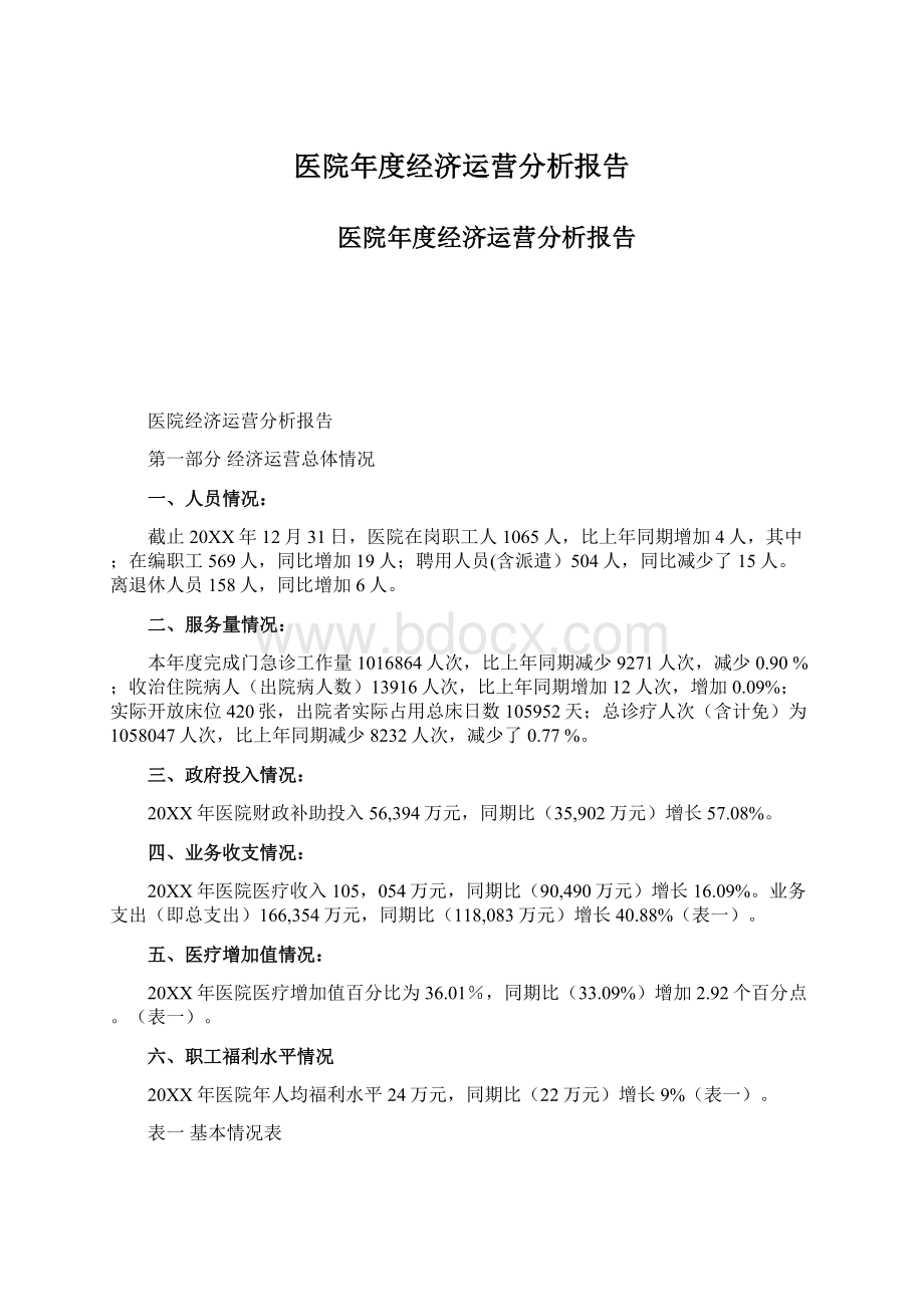 医院年度经济运营分析报告.docx