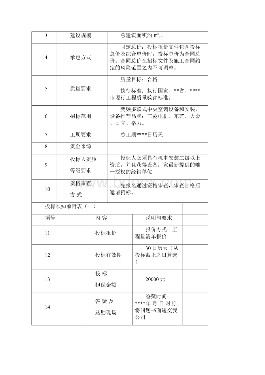 变频多联机中央空调设备及施工安装招标文件样表.docx_第2页