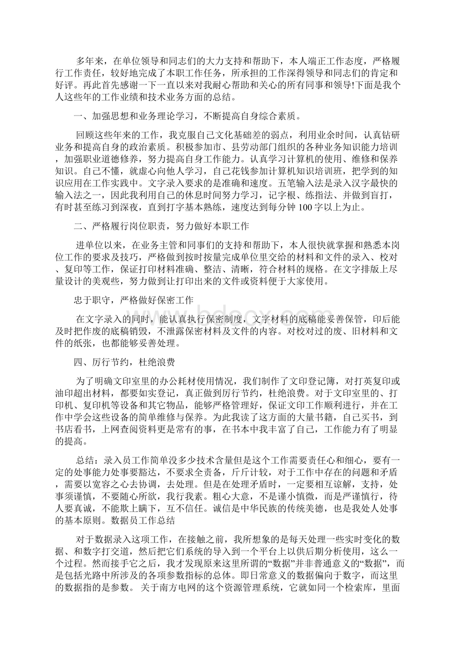 数据员工作总结多篇.docx_第2页