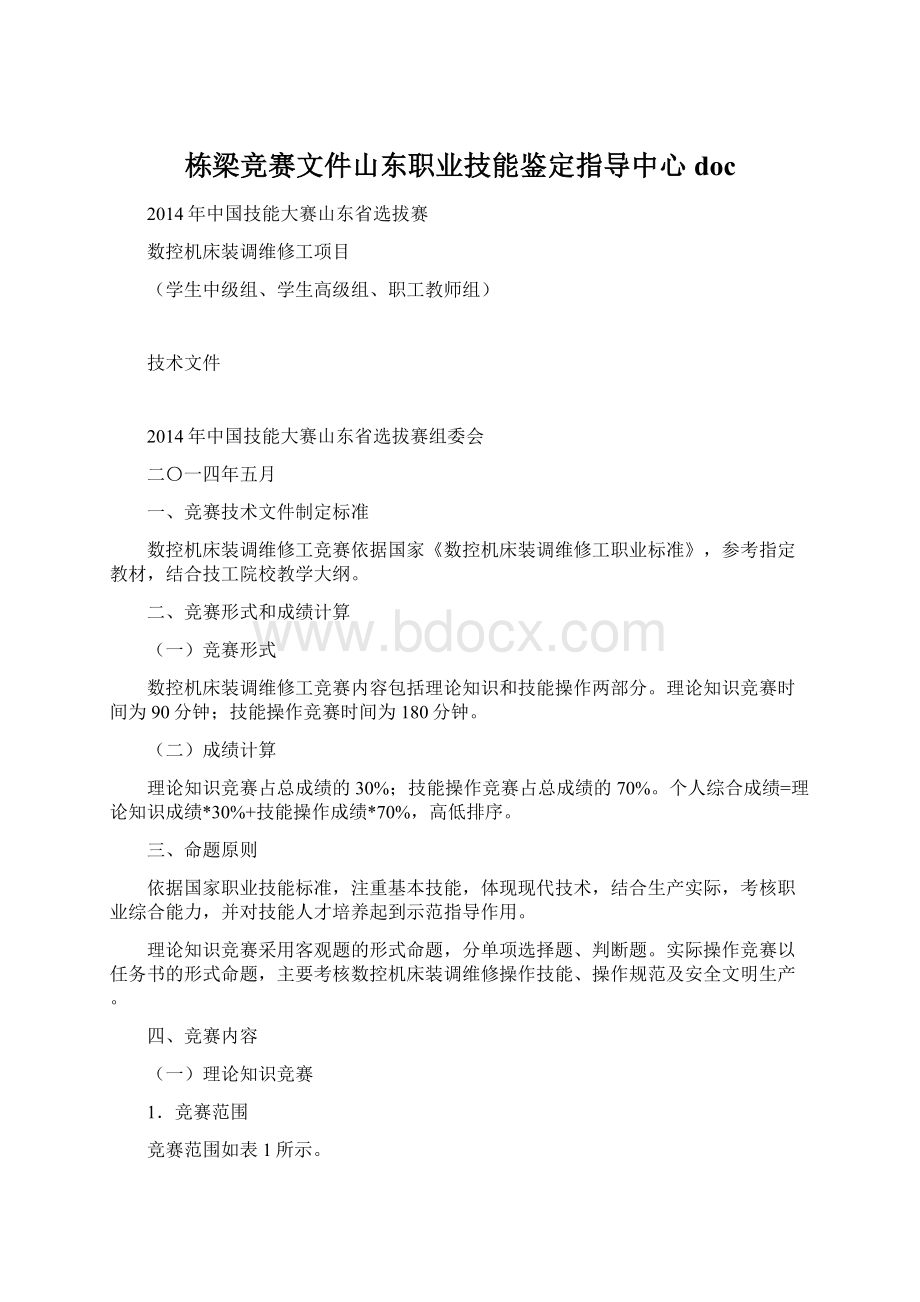 栋梁竞赛文件山东职业技能鉴定指导中心doc.docx