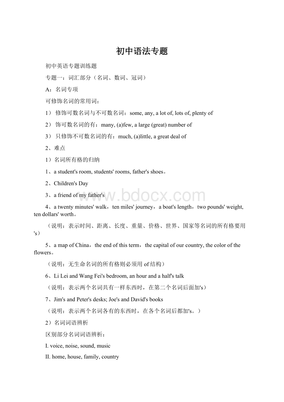 初中语法专题.docx_第1页