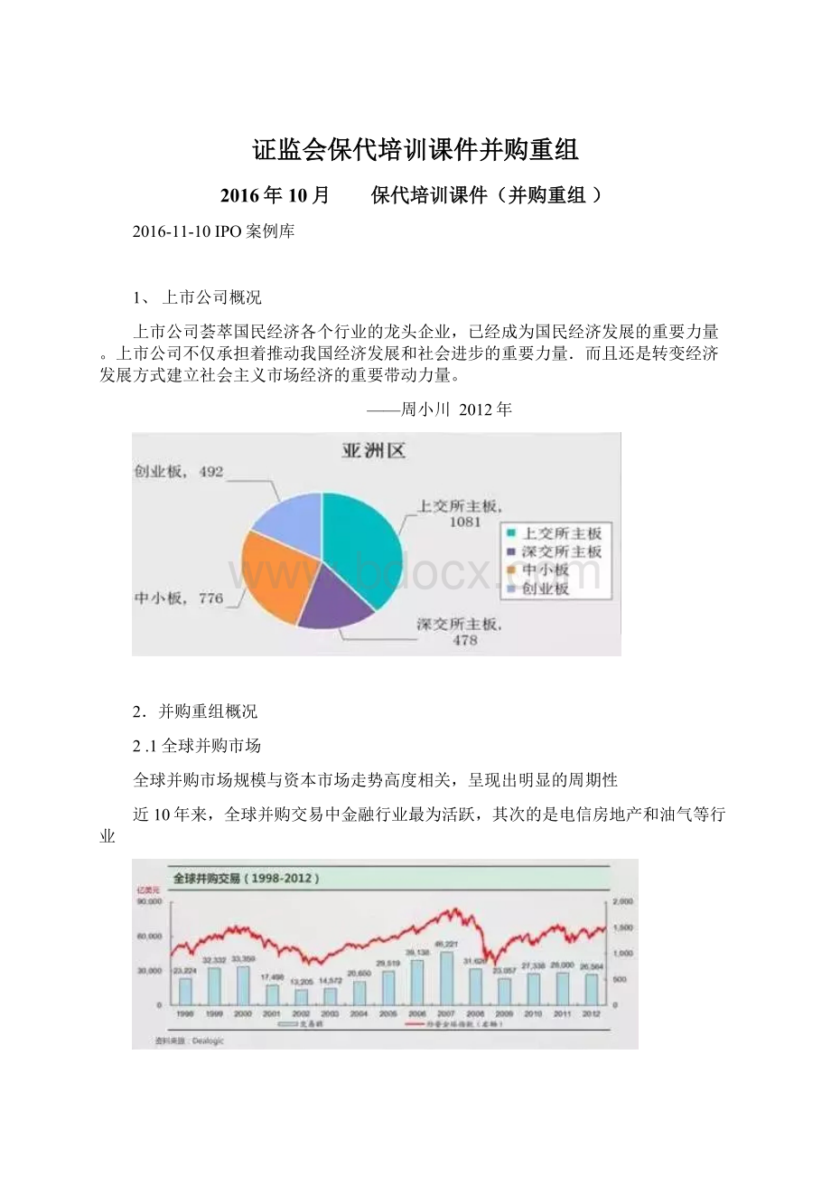 证监会保代培训课件并购重组.docx