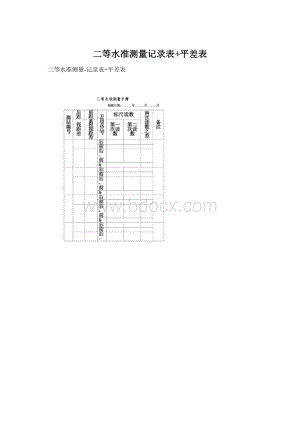 二等水准测量记录表+平差表.docx