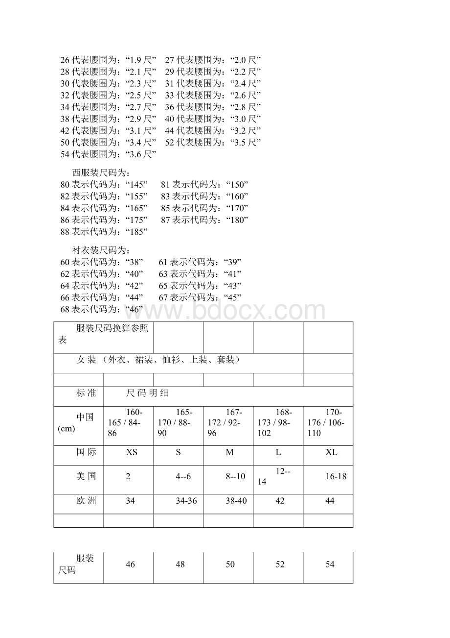 衣服尺码对照表范文.docx_第2页