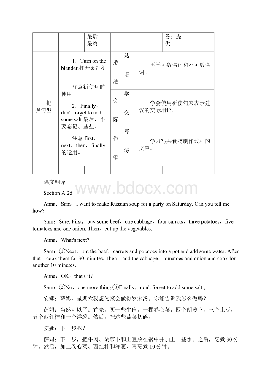 八年级英语上册 Unit 8 How do you make a banana milk shake单元知识归纳.docx_第2页