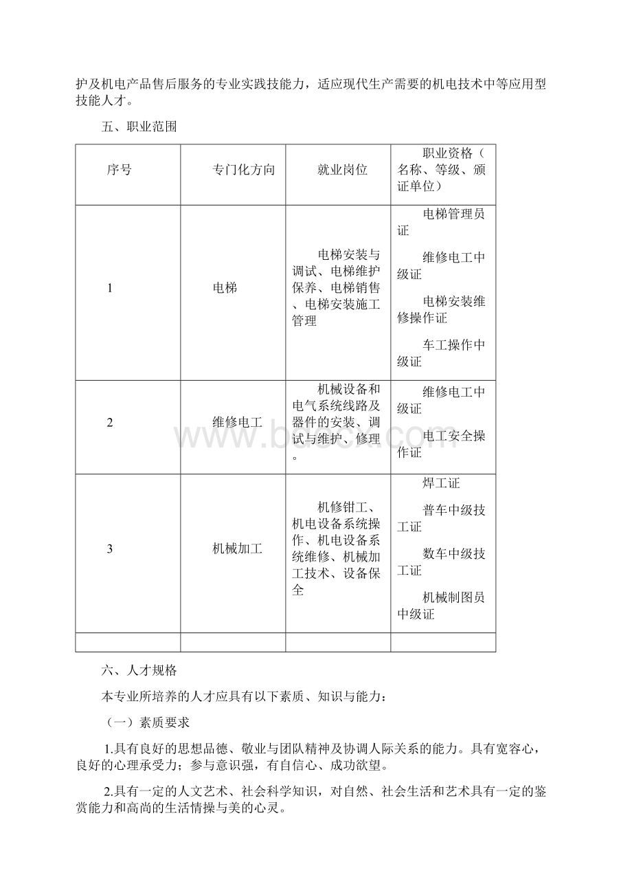 机电专业人才培养方案.docx_第3页