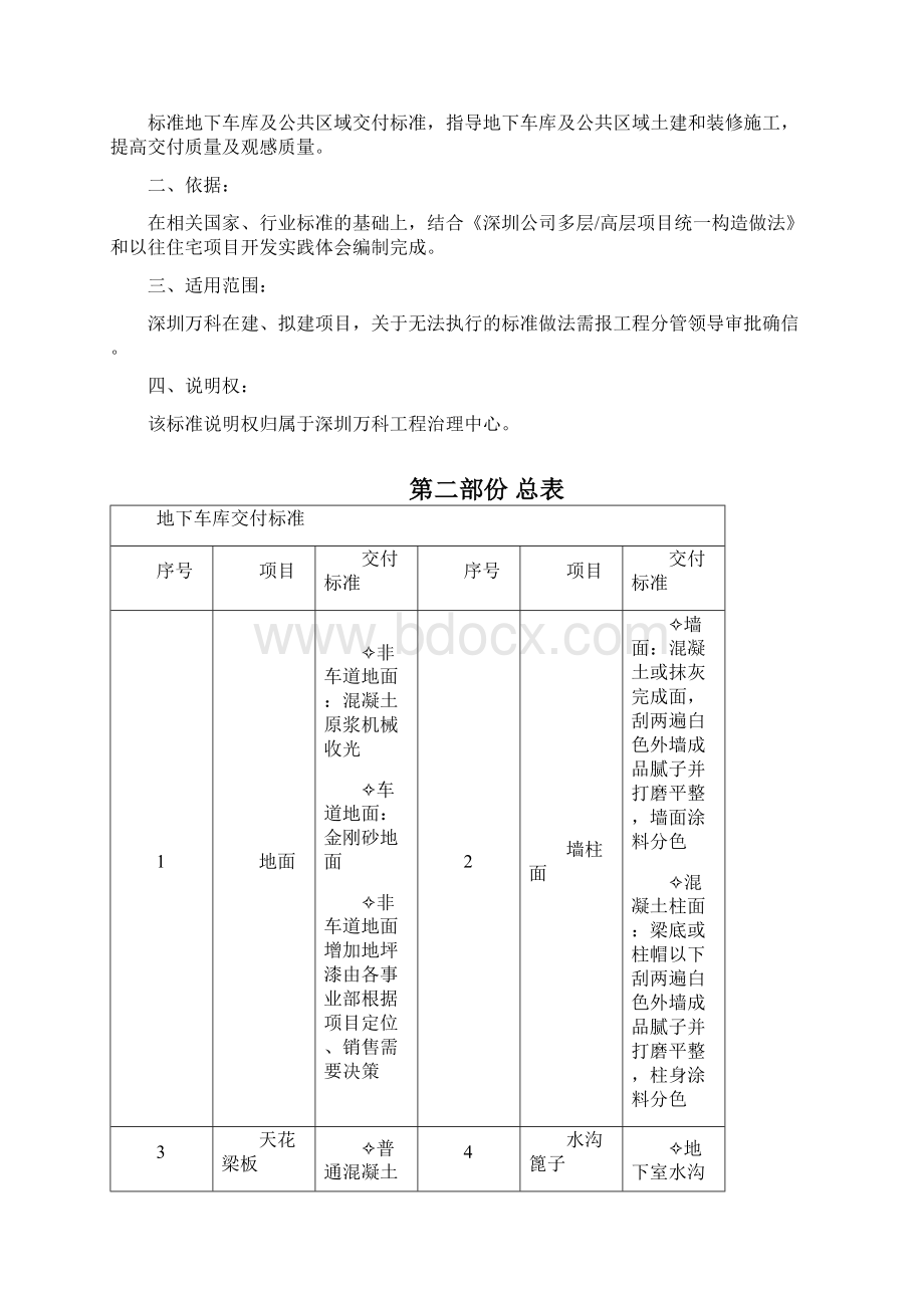 万科主流项目打算方案地下车库及其公共区域交付标准.docx_第2页