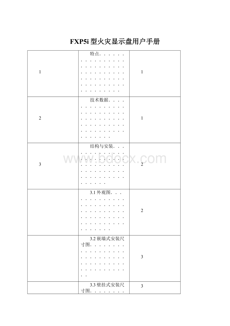 FXP5i型火灾显示盘用户手册.docx