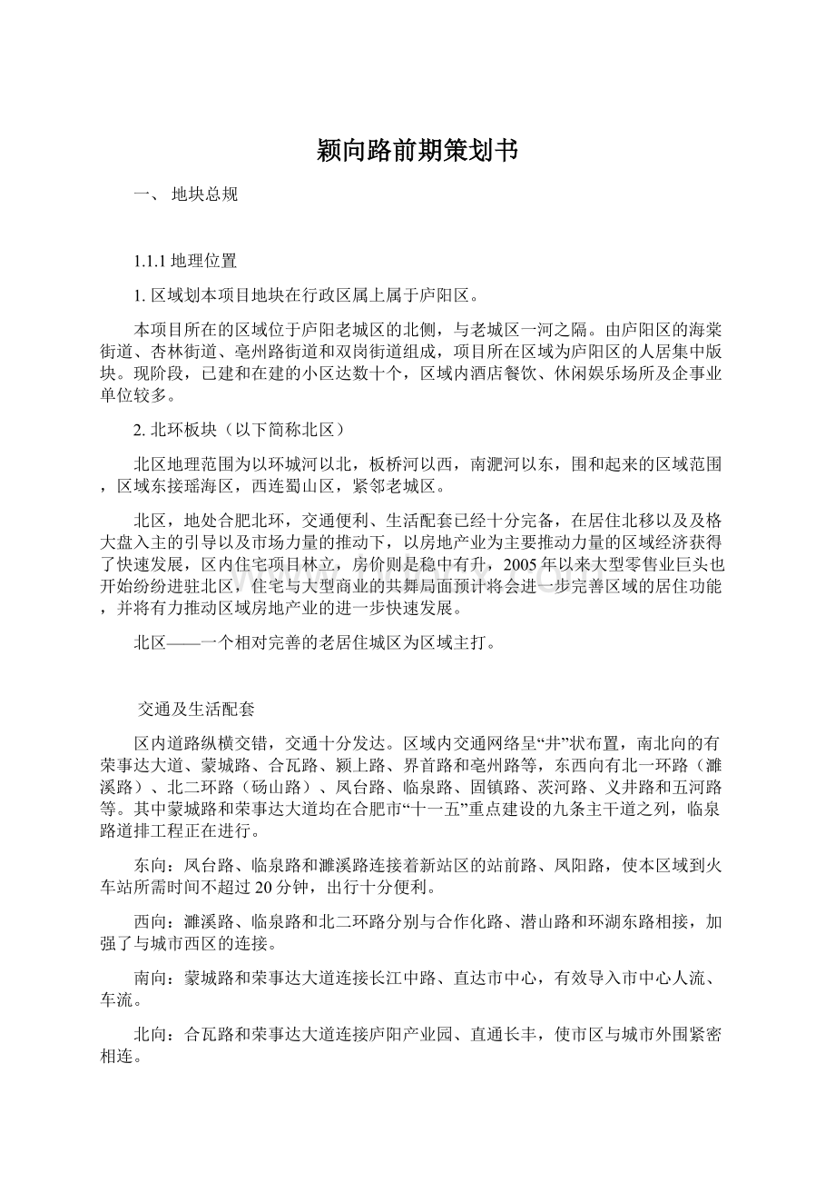 颖向路前期策划书.docx_第1页