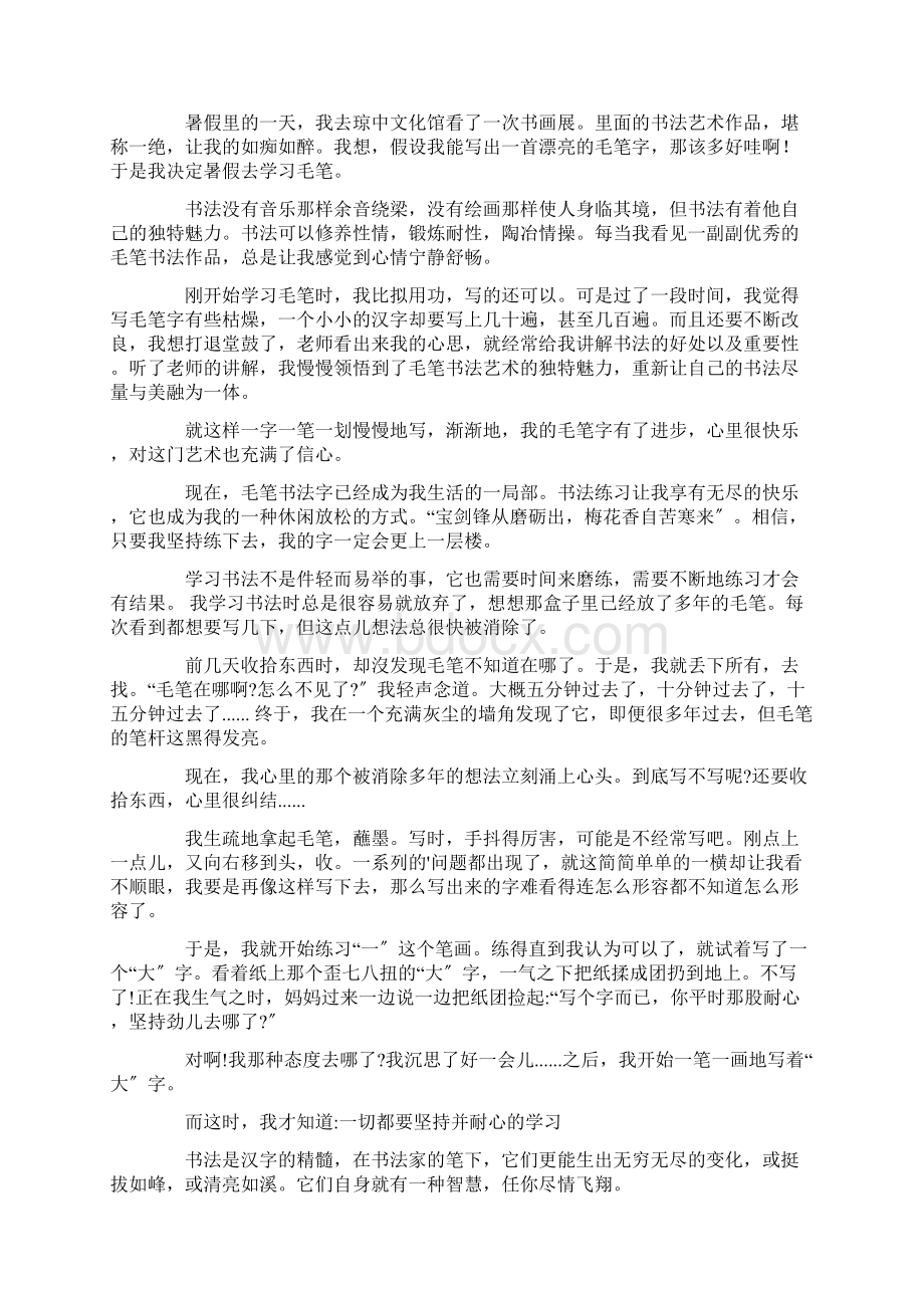 最新我与书法作文通用15篇精选.docx_第3页