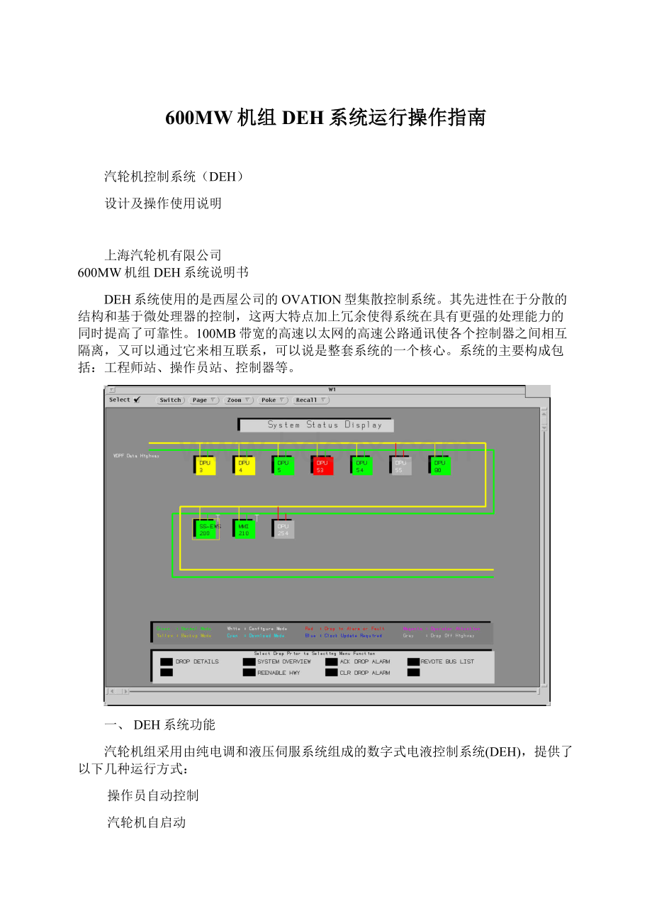 600MW机组DEH系统运行操作指南.docx