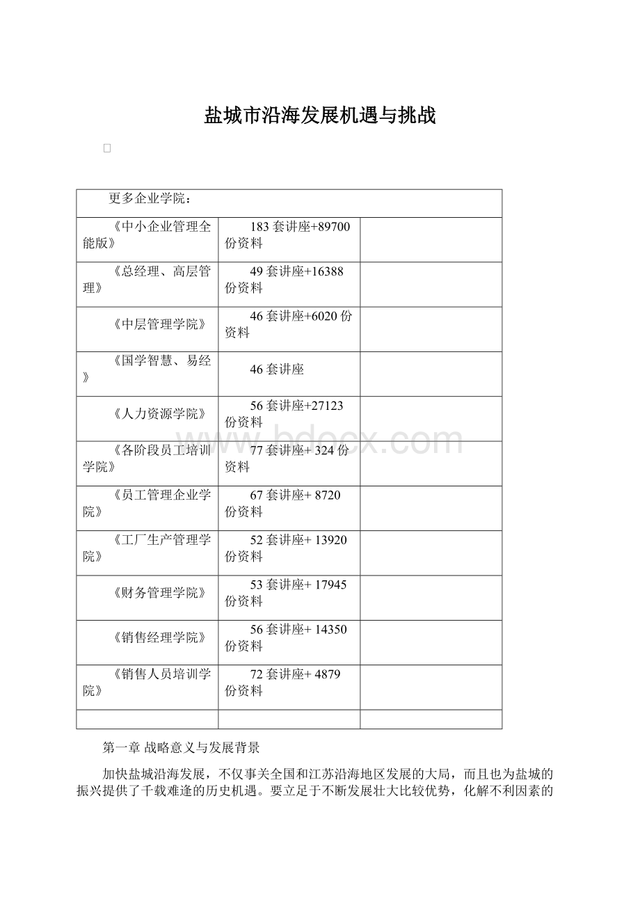 盐城市沿海发展机遇与挑战.docx