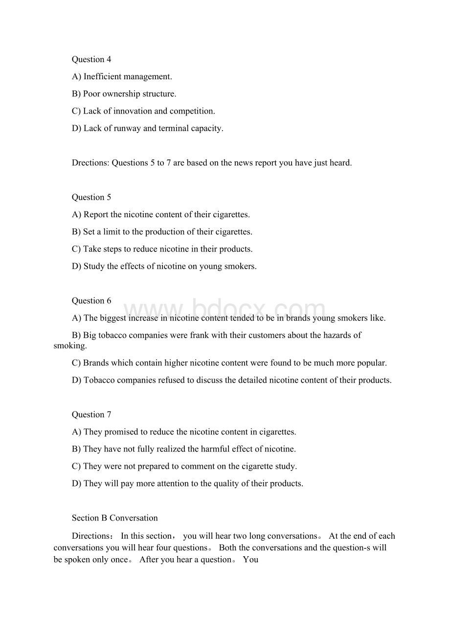 度大学英语四级听力真命题及其规范标准答案详解.docx_第2页