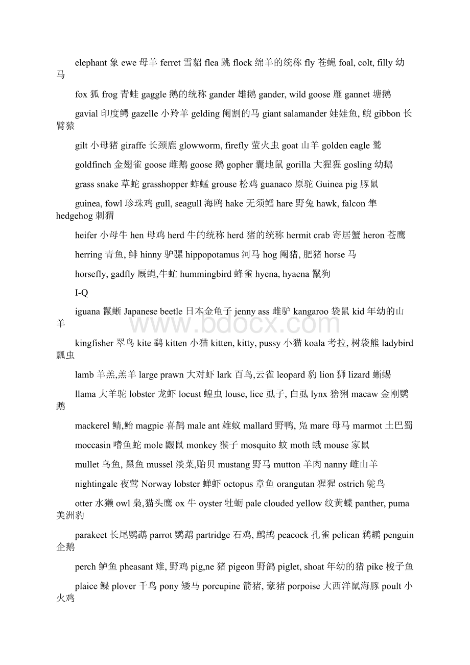 中英文动物海洋生物名称大全.docx_第2页