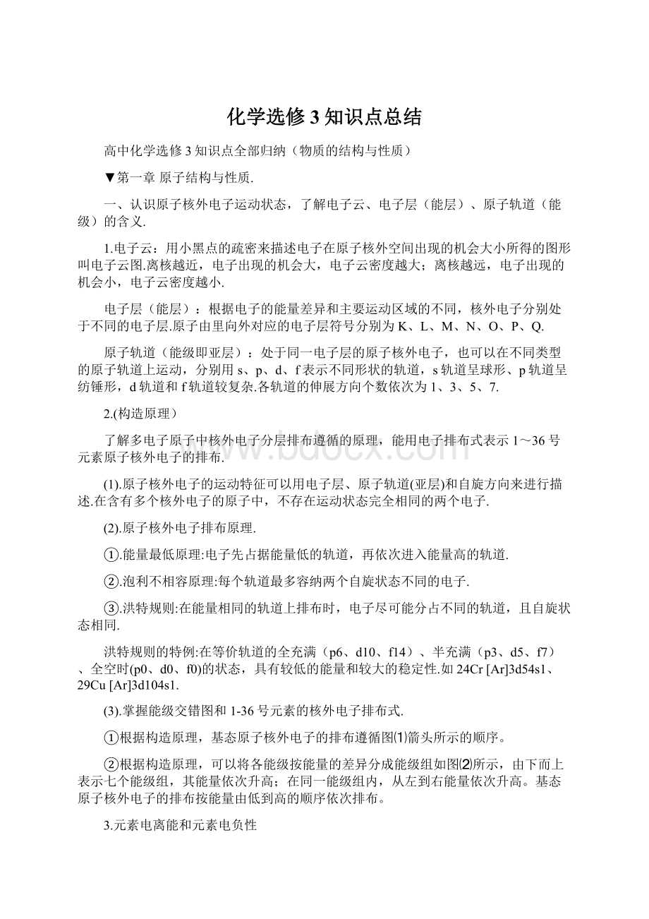 化学选修3知识点总结.docx