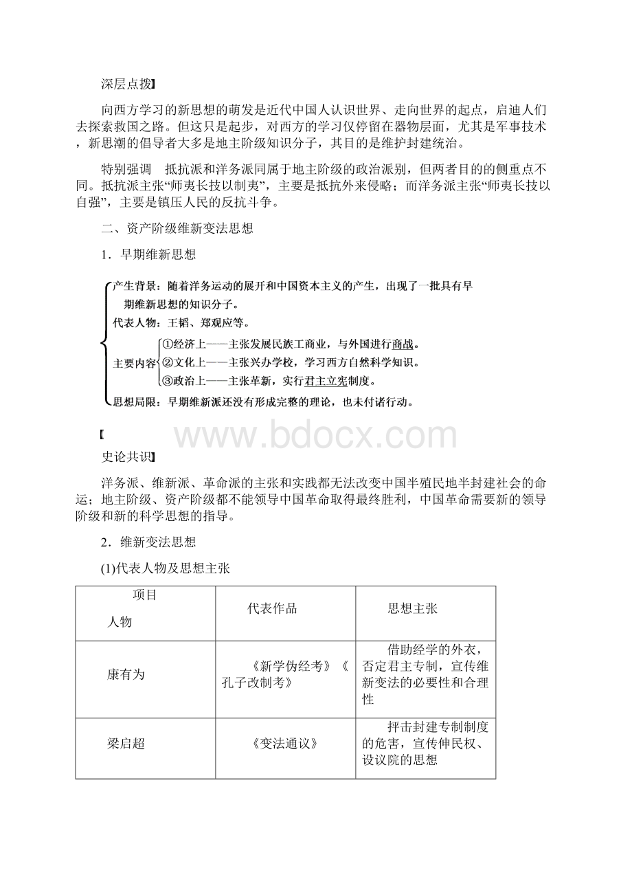 步步高高考历史一轮复习讲义 知识整合 重点深化 探究命题 课时训练第十四单元 第30讲 近代中国的思.docx_第2页