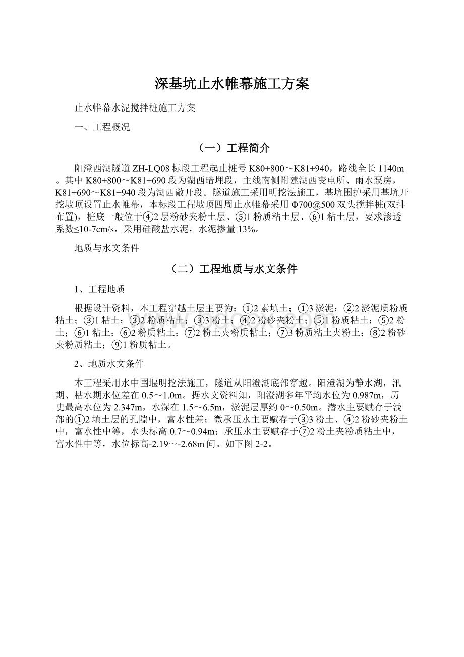 深基坑止水帷幕施工方案.docx_第1页