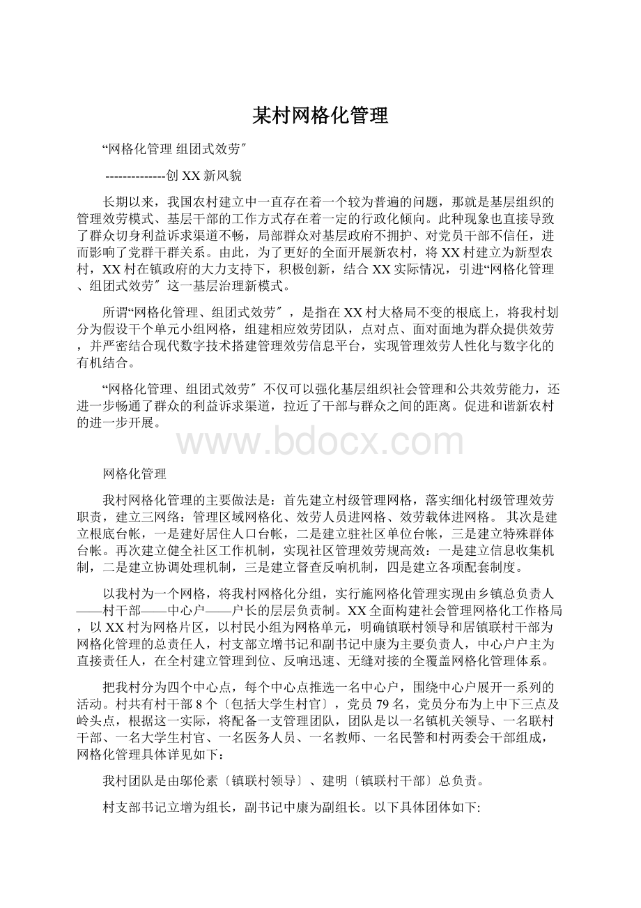 某村网格化管理.docx_第1页