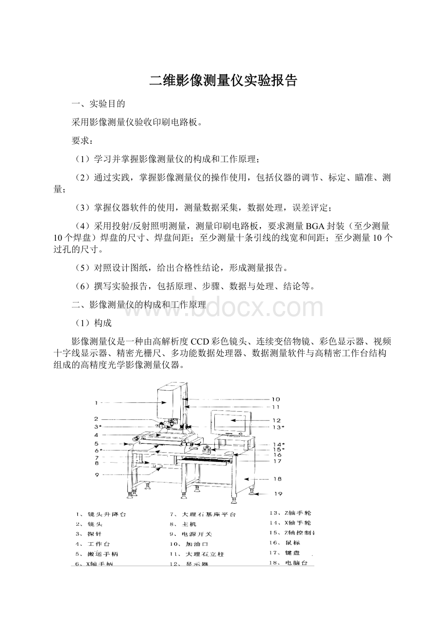 二维影像测量仪实验报告.docx