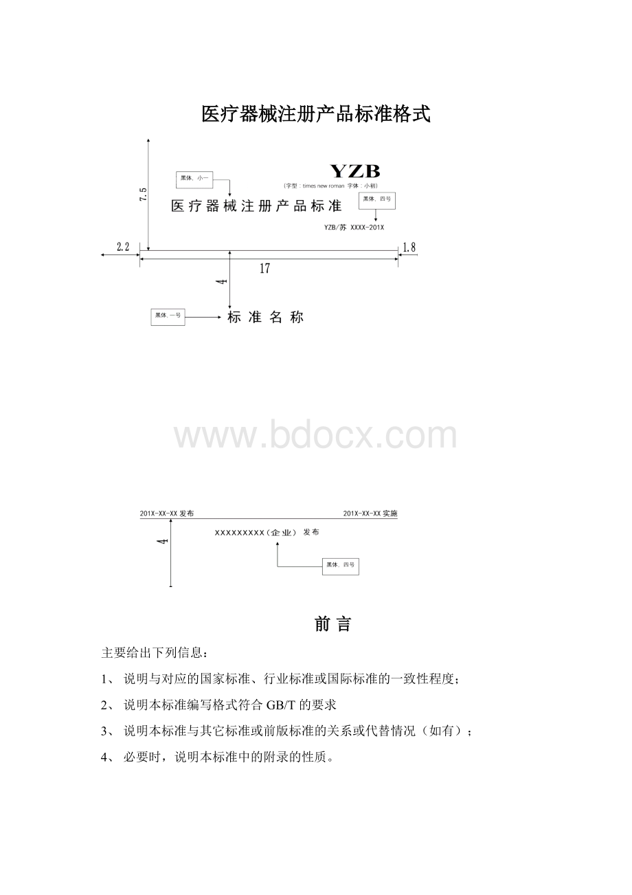 医疗器械注册产品标准格式.docx