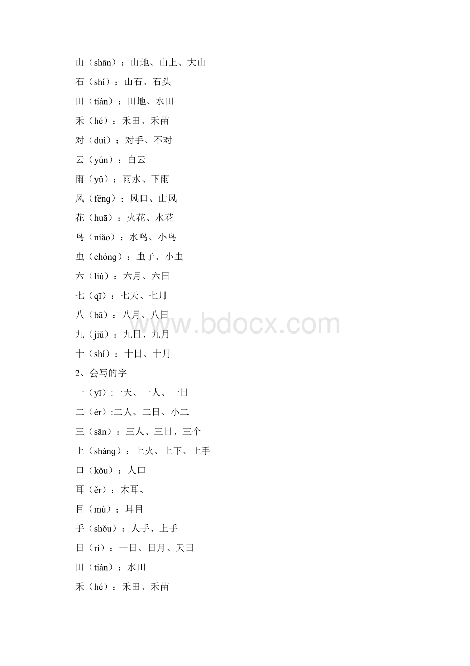 部编版一年级上册各单元知识盘点.docx_第2页