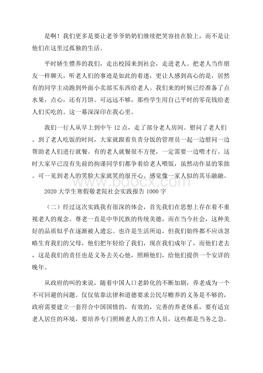 大学生寒假敬老院社会实践报告1000字.docx_第3页