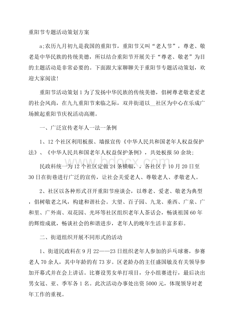 重阳节专题活动策划方案.docx