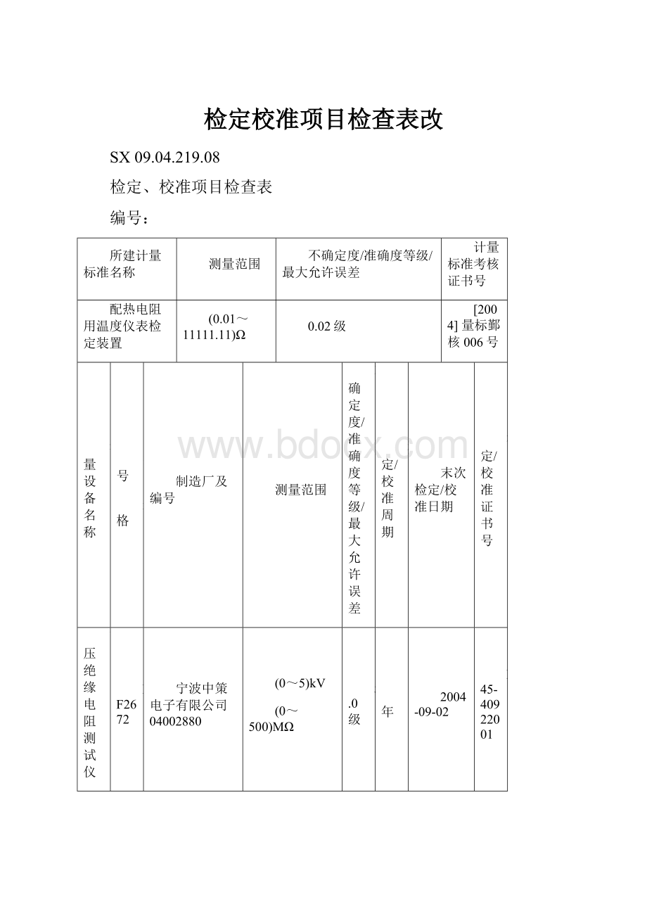 检定校准项目检查表改.docx