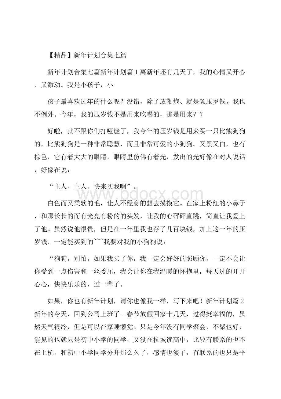 精品新年计划合集七篇.docx_第1页