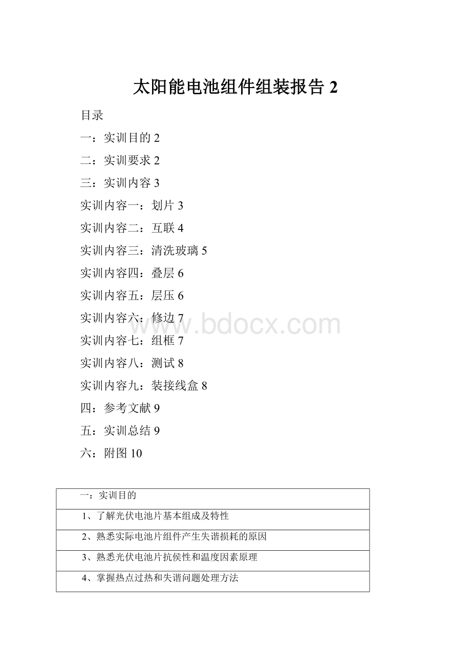 太阳能电池组件组装报告 2.docx_第1页