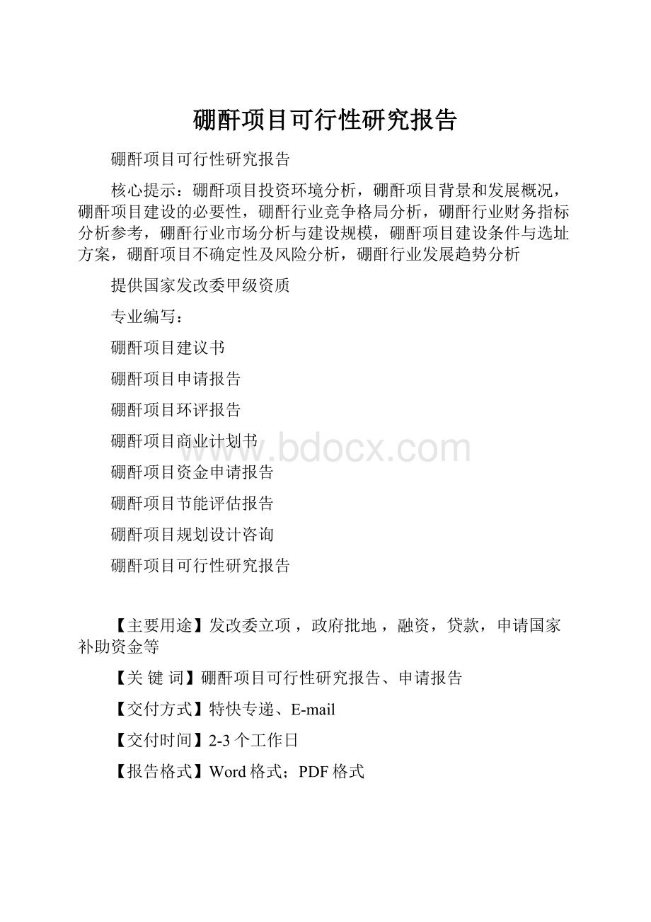 硼酐项目可行性研究报告.docx_第1页