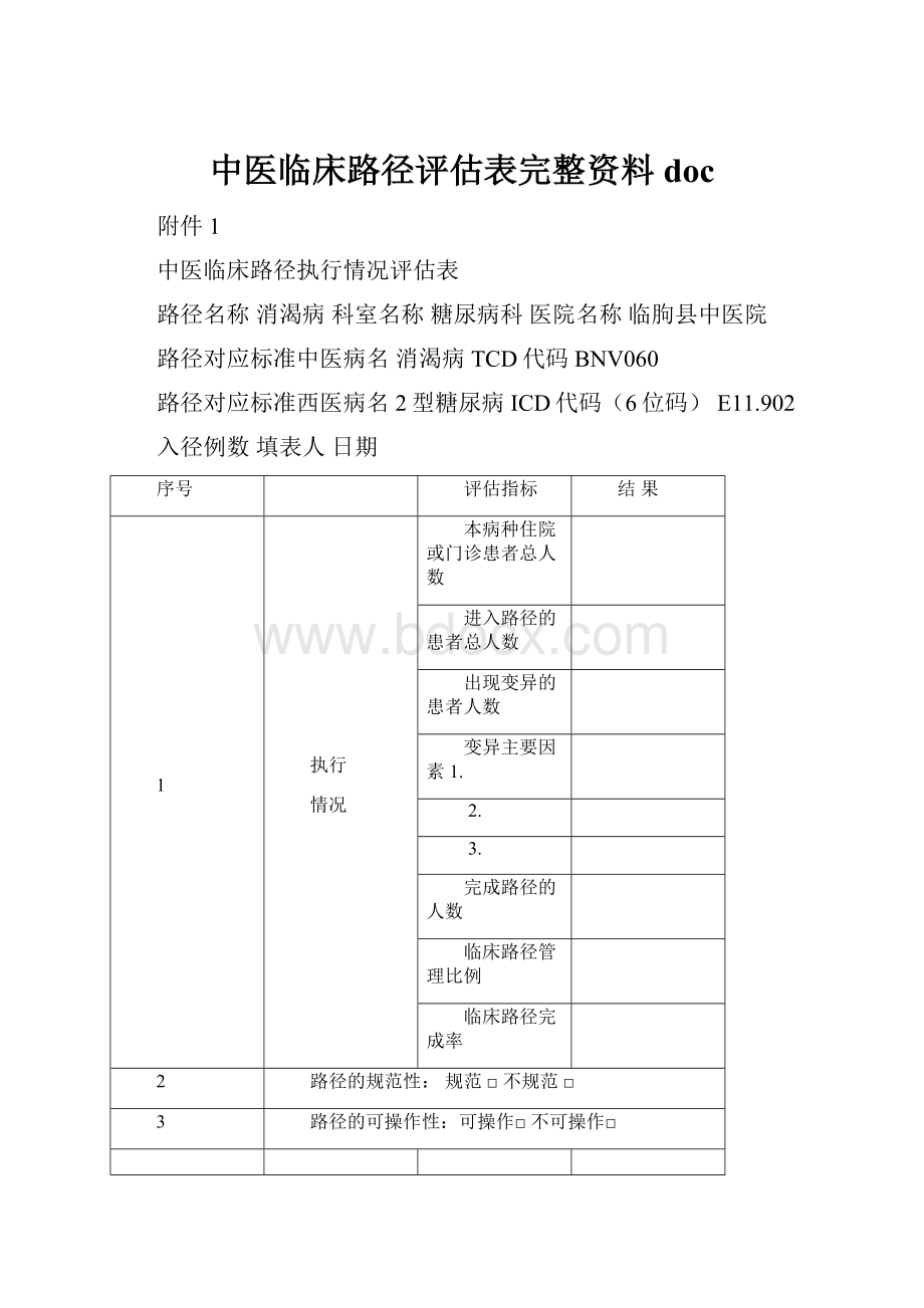 中医临床路径评估表完整资料doc.docx_第1页