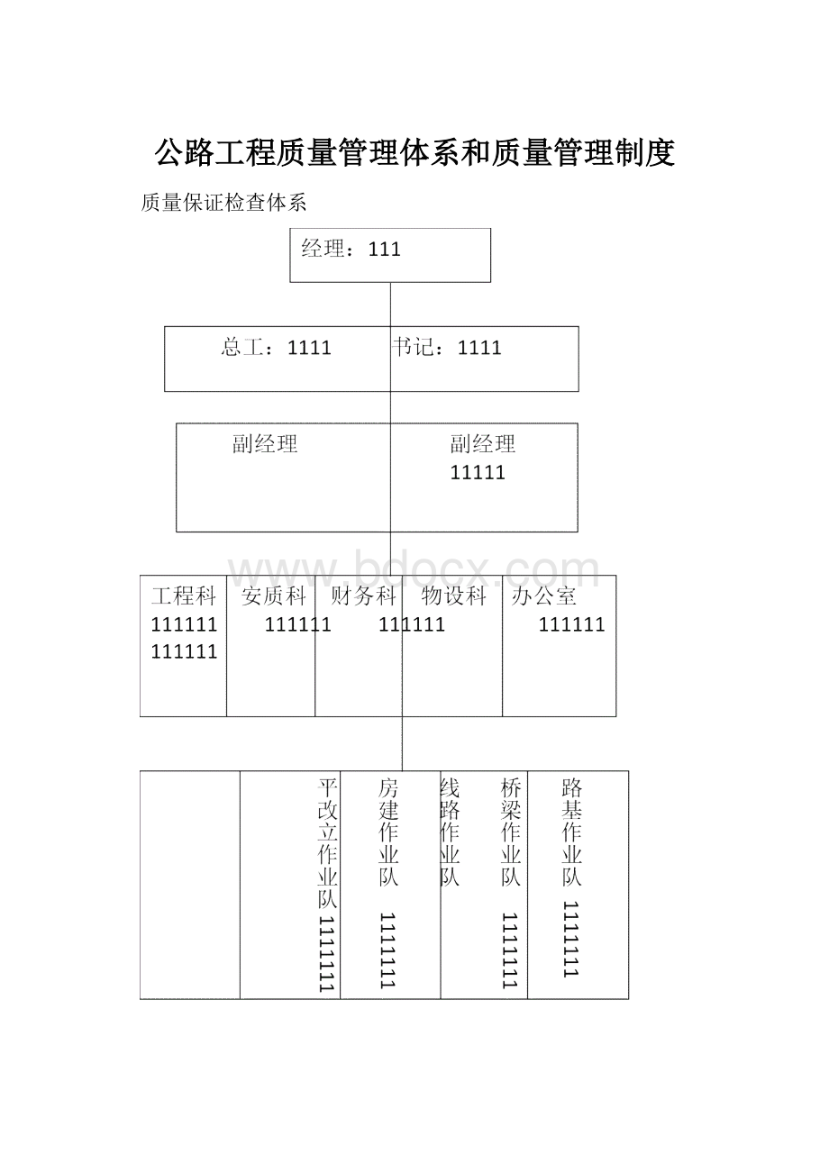 公路工程质量管理体系和质量管理制度.docx