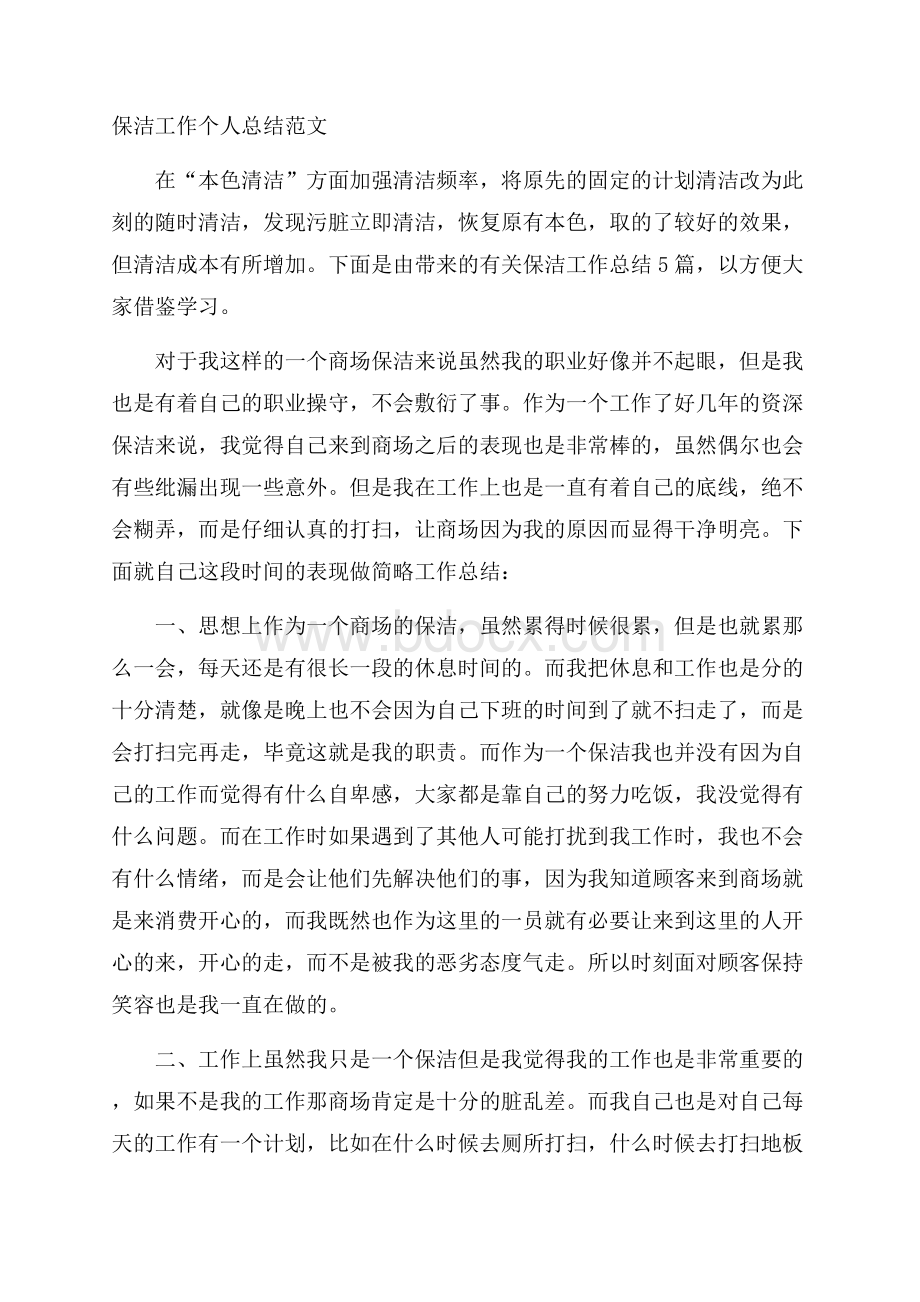 保洁工作个人总结范文.docx