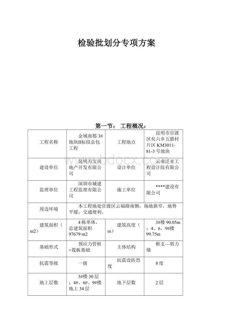 检验批划分专项方案.docx_第1页