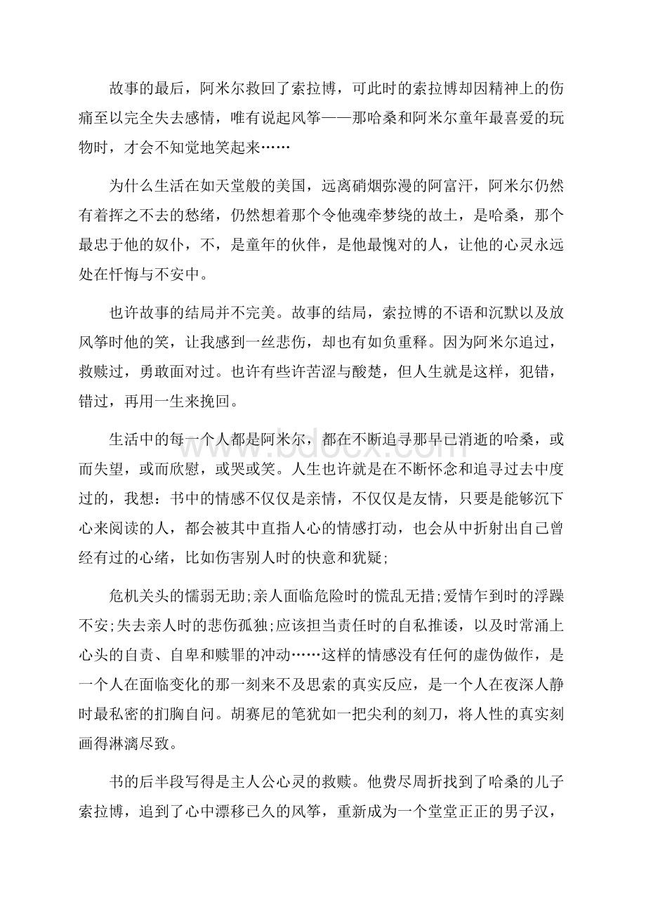 追风筝的人读书心得体会精选.docx_第2页