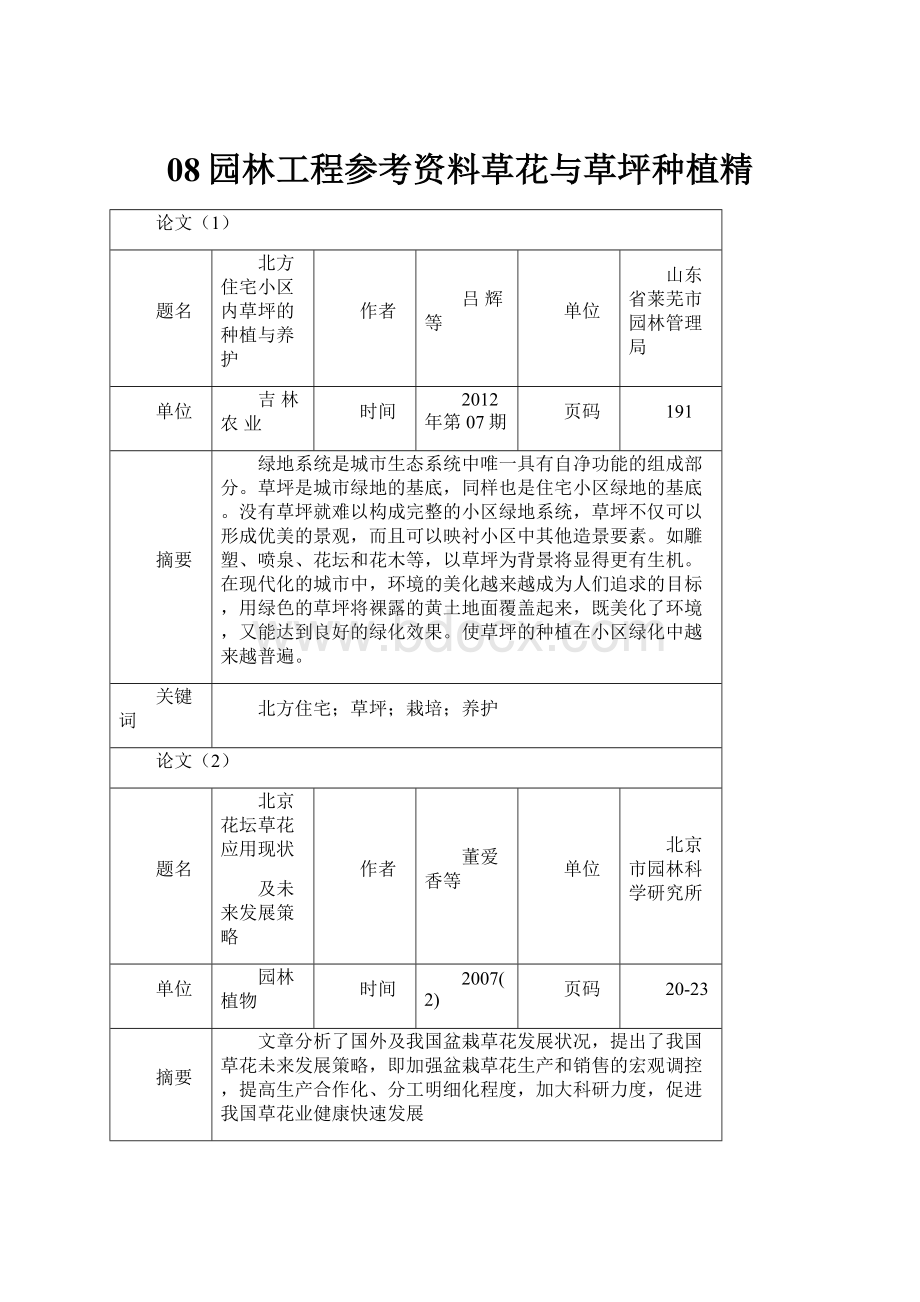 08园林工程参考资料草花与草坪种植精.docx