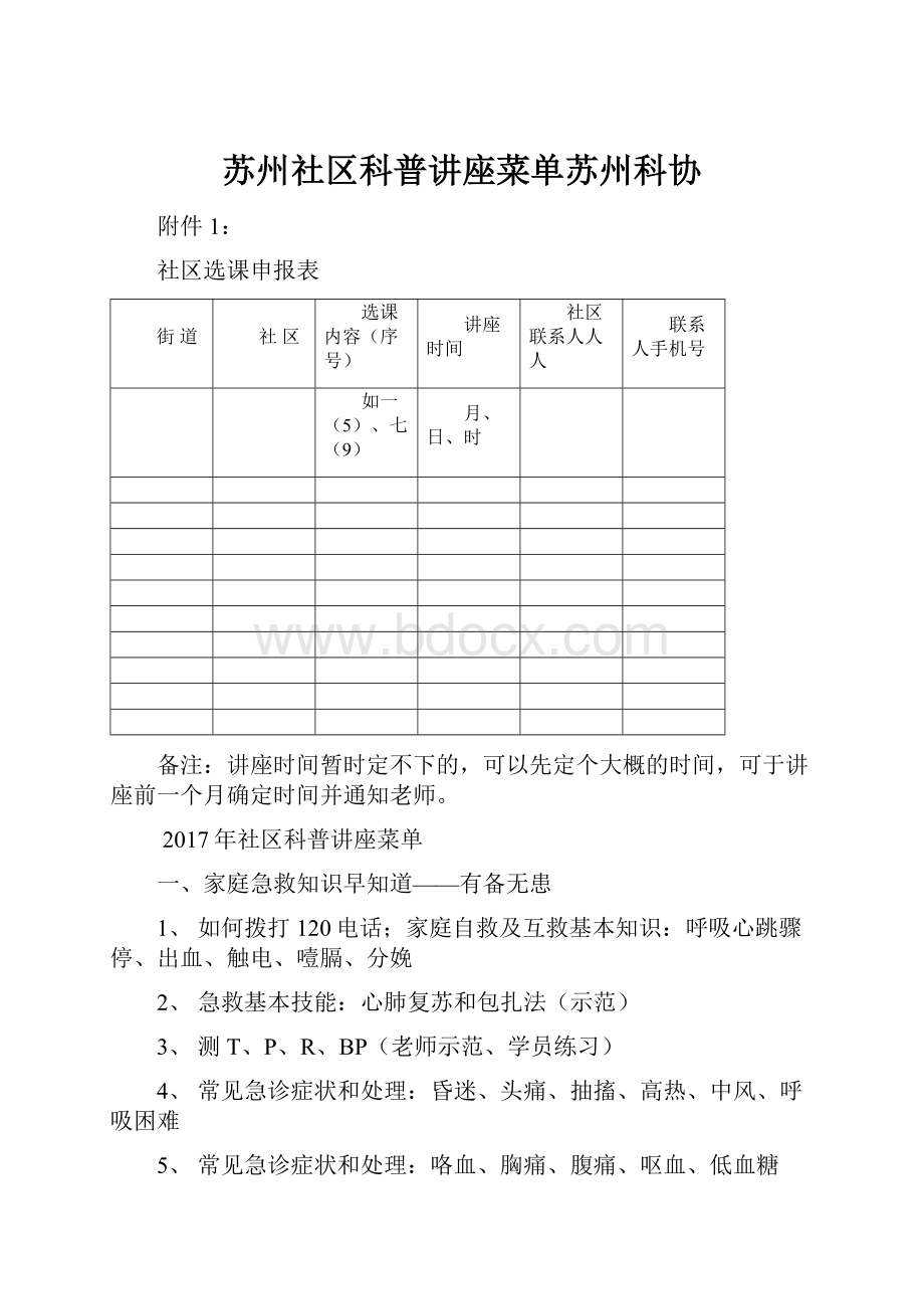 苏州社区科普讲座菜单苏州科协.docx_第1页