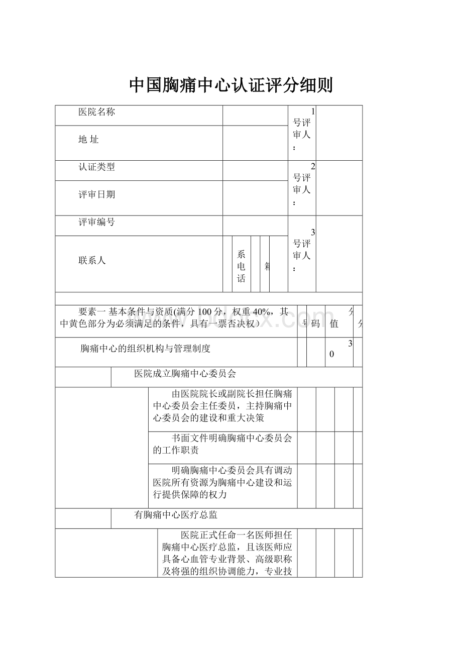 中国胸痛中心认证评分细则.docx_第1页