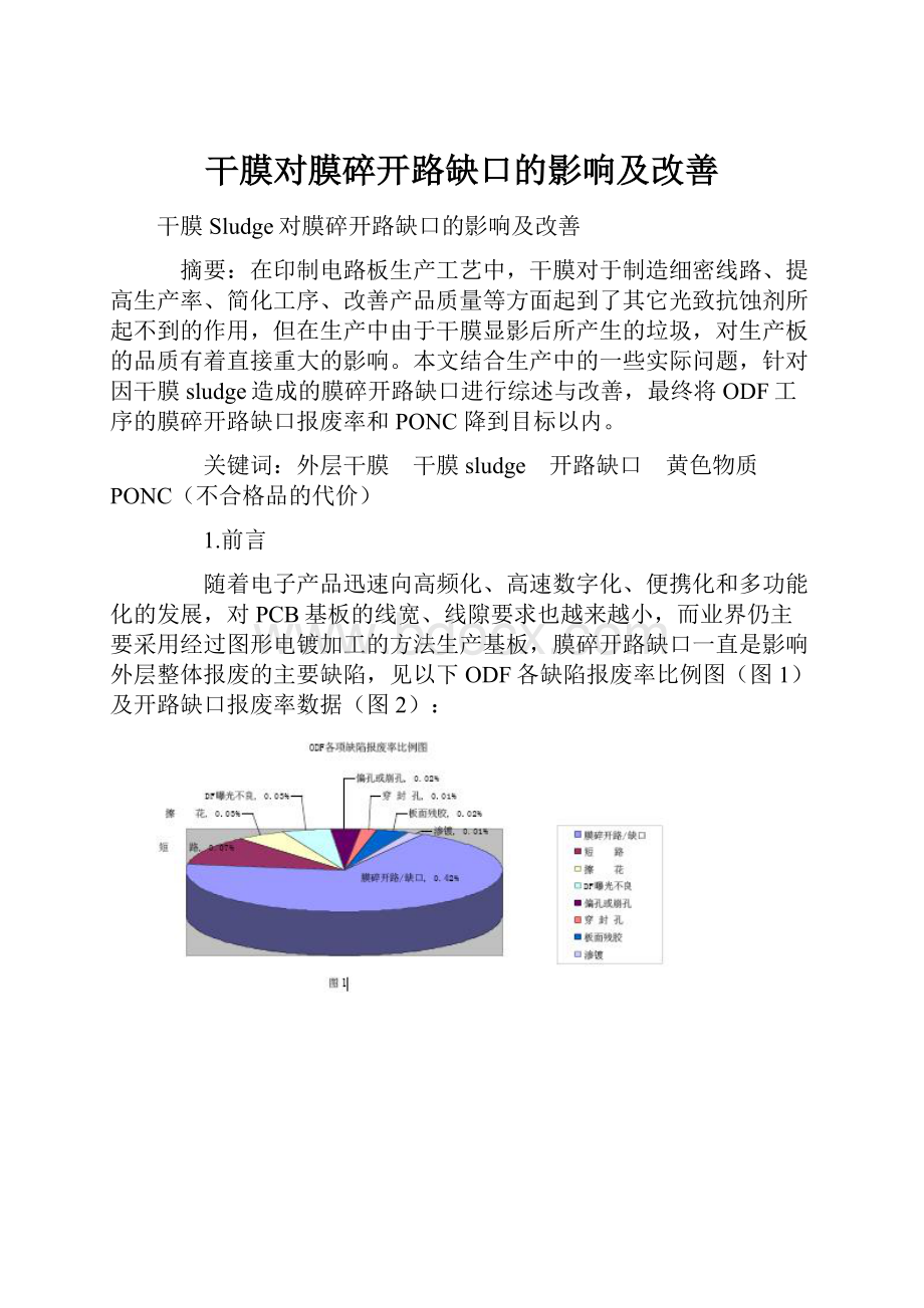 干膜对膜碎开路缺口的影响及改善.docx_第1页