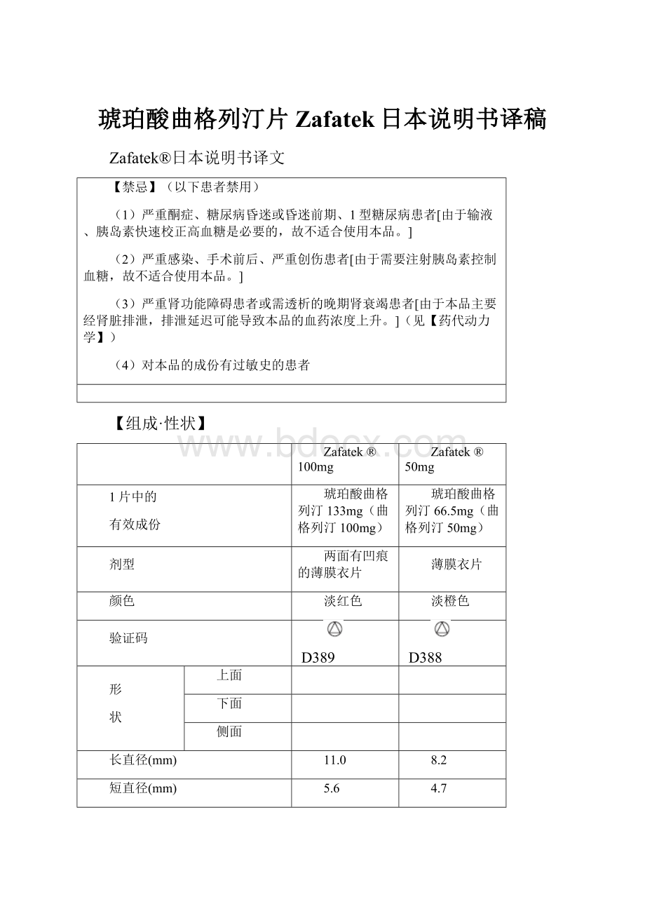 琥珀酸曲格列汀片Zafatek日本说明书译稿.docx_第1页