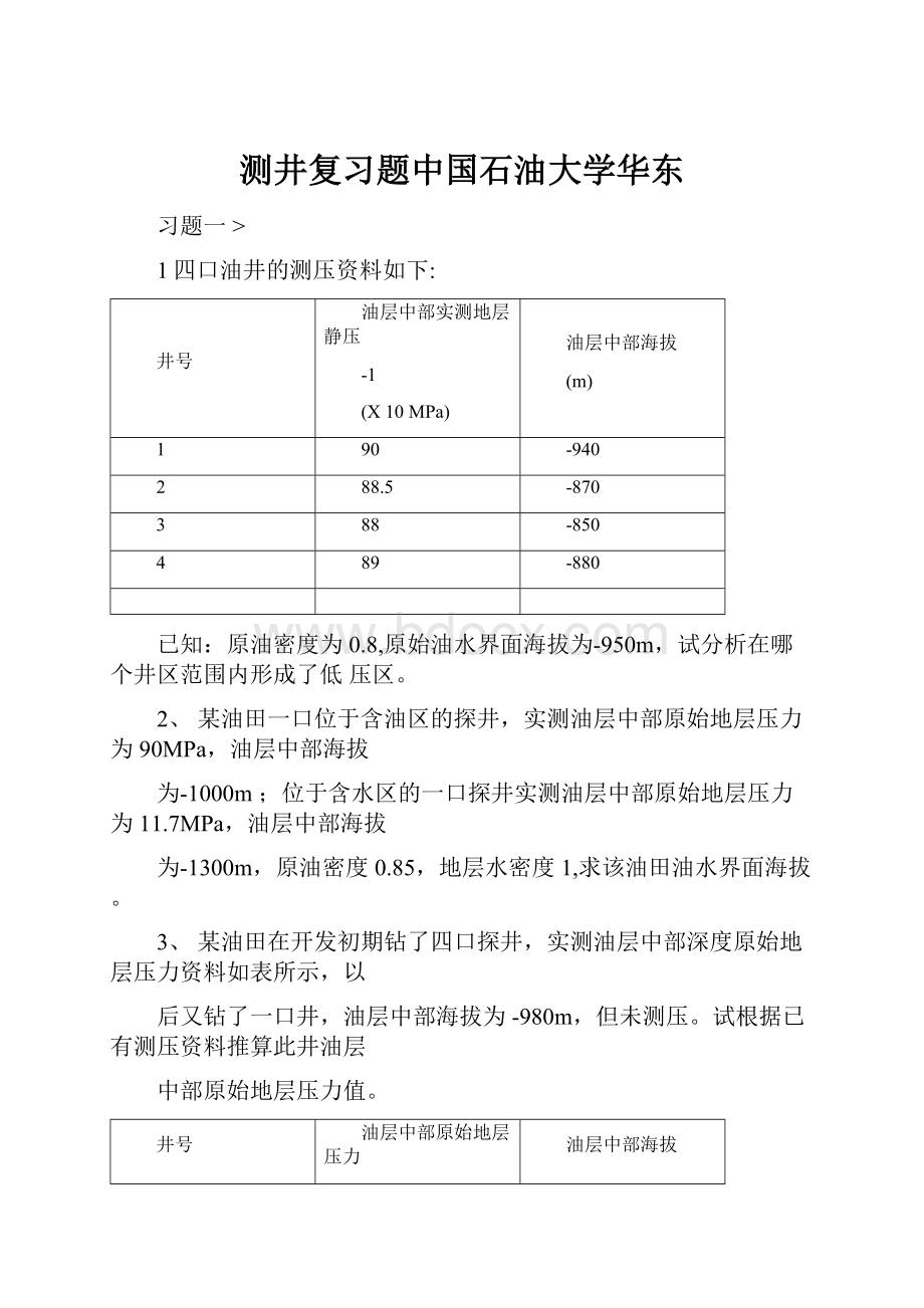 测井复习题中国石油大学华东.docx_第1页