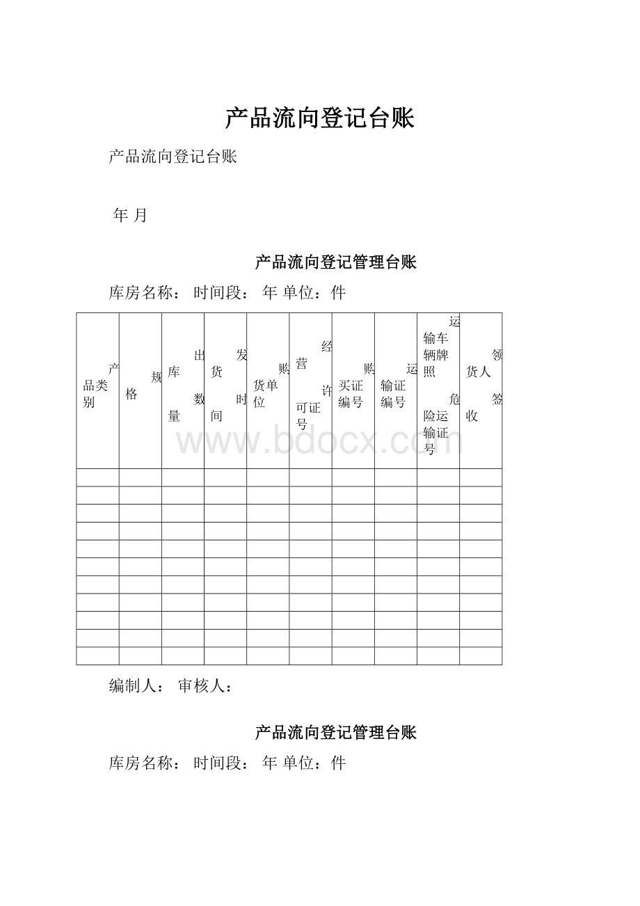 产品流向登记台账.docx