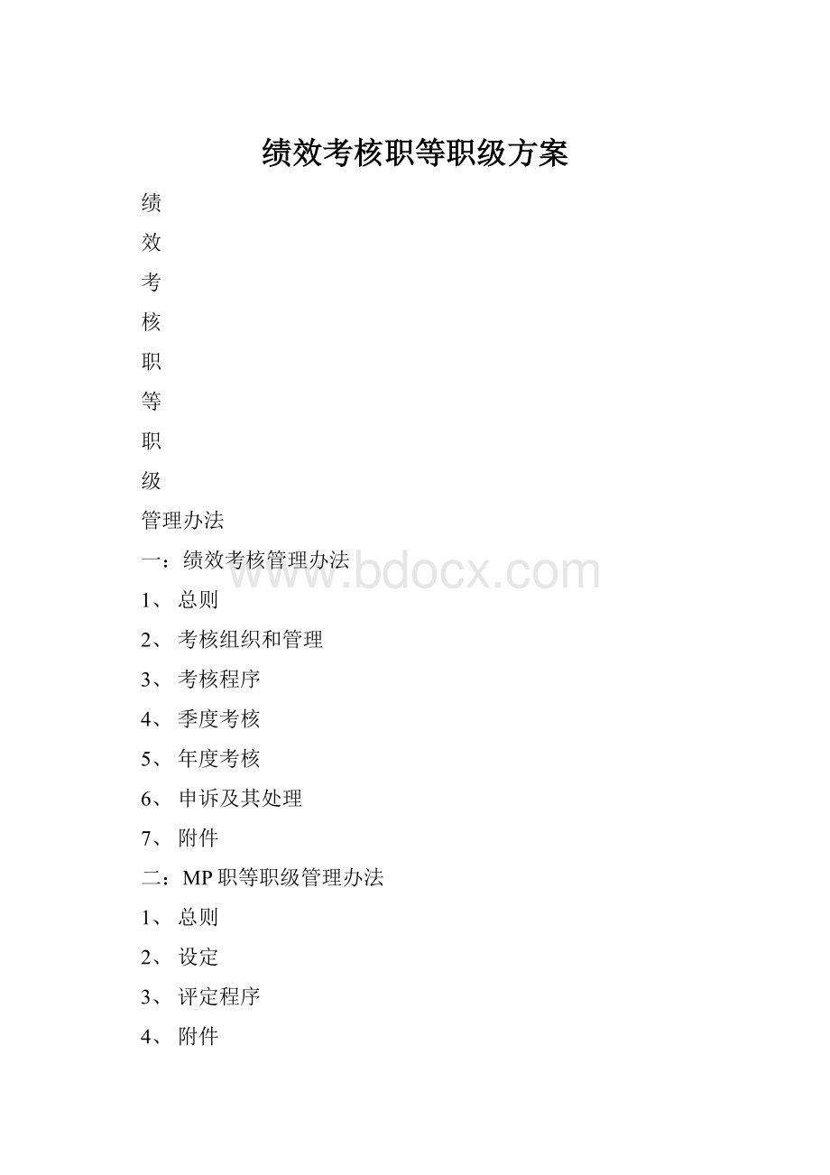 绩效考核职等职级方案.docx