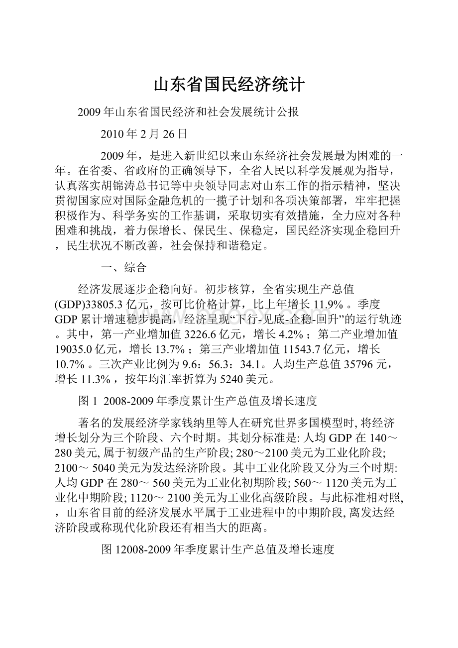 山东省国民经济统计.docx_第1页