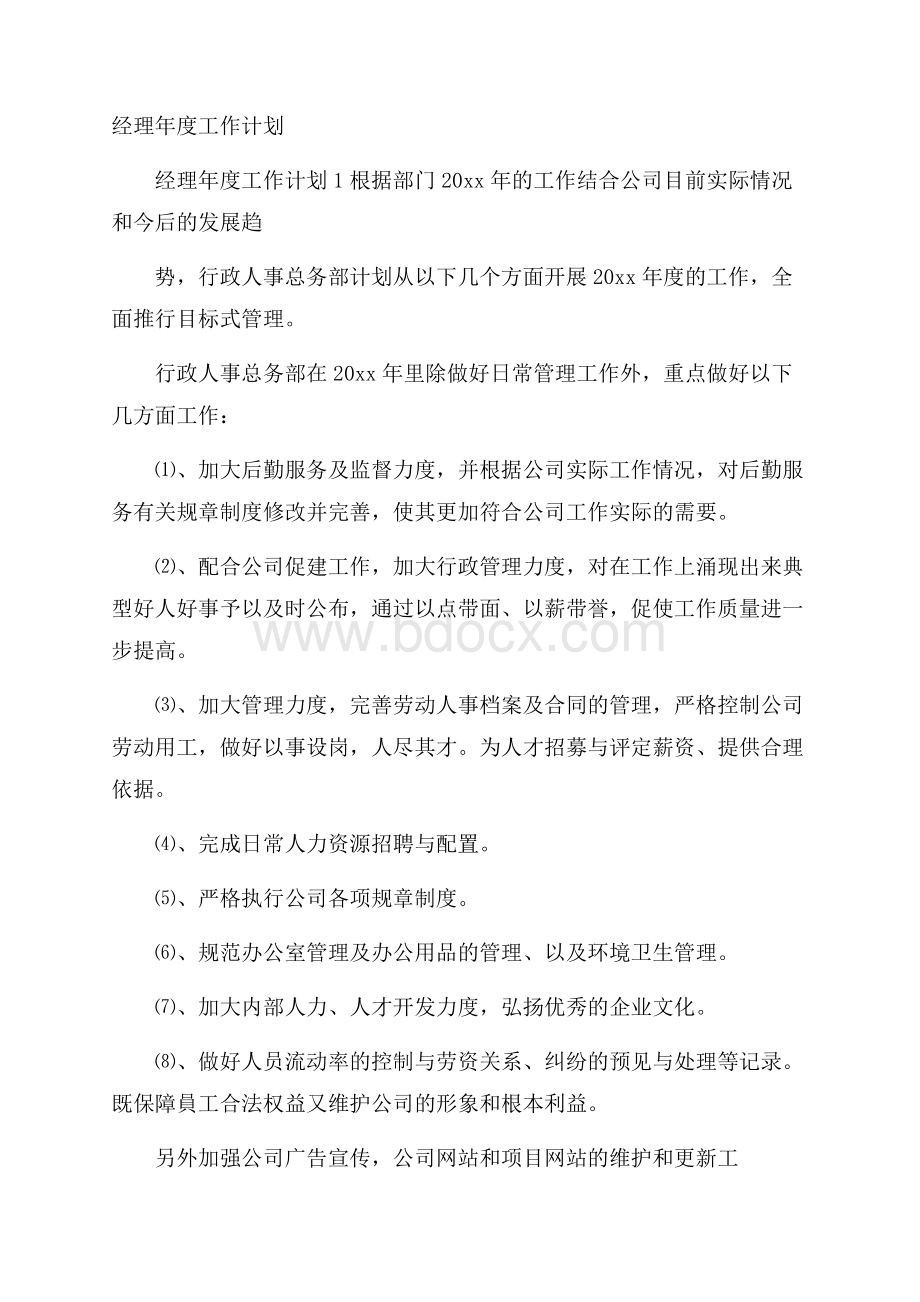 经理年度工作计划.docx_第1页