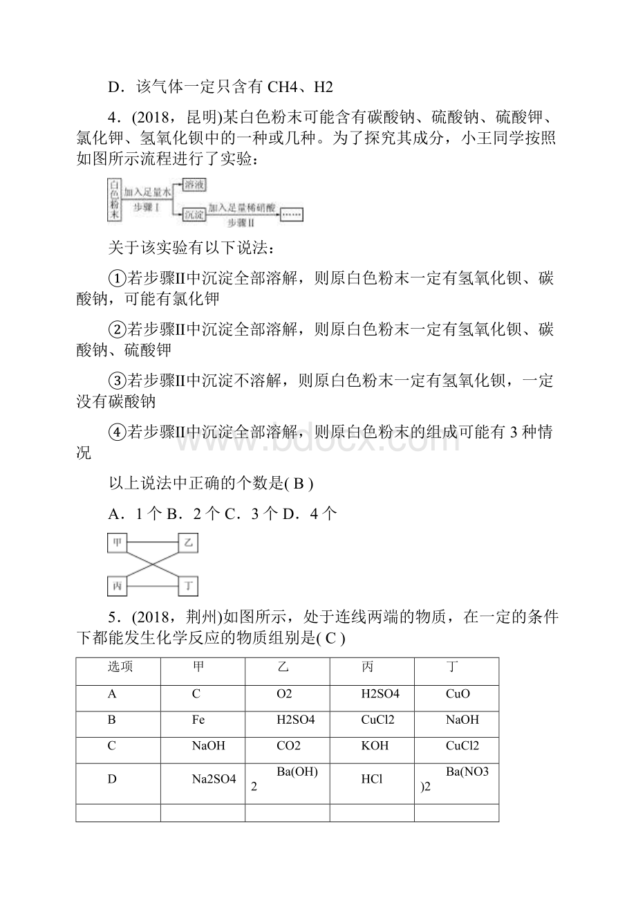 中考化学总复习试题专题四物质的推断.docx_第2页