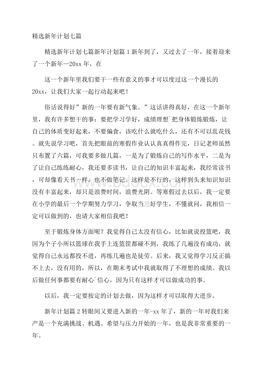 精选新年计划七篇.docx