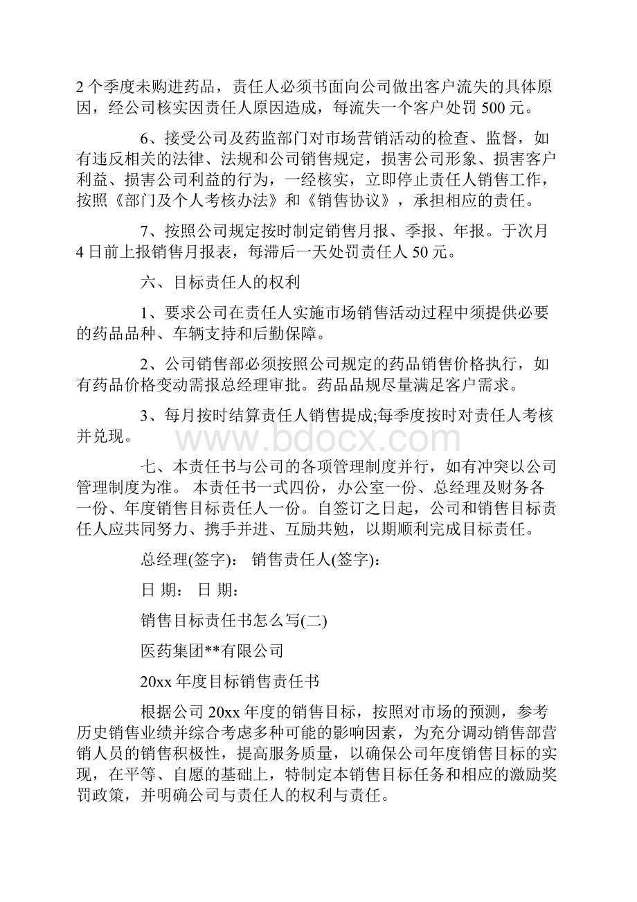 销售目标责任书怎么写精选.docx_第3页